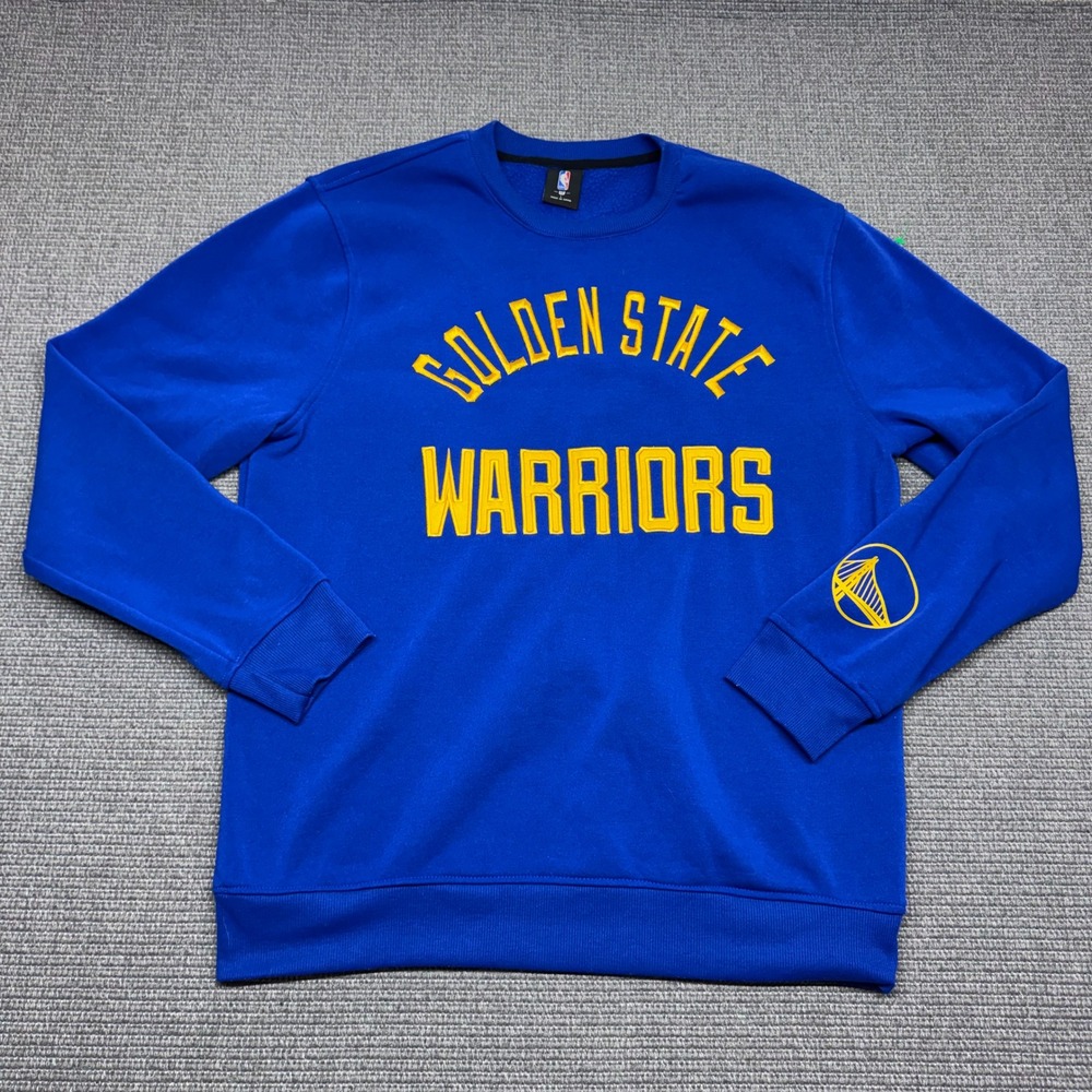 NBA Golden State Warriors Mens Large Blue Crewneck Sweatshirt Fleece Pullover